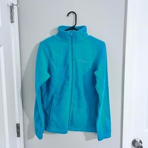 Columbia Blue Teal Full Zip Soft Fleece Sportswear Jacket